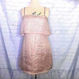 NWT BCBGeneration light mauve dress w sheer overlay